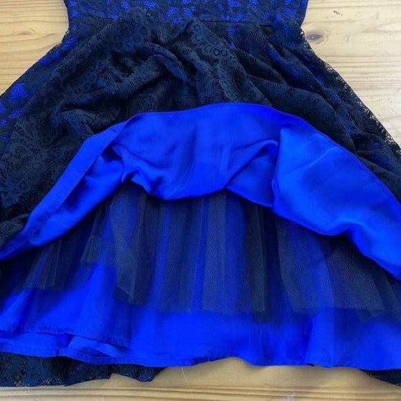 NWT Anthropologie Moulinette Soeurs Size 8 Blue Black Lace Party Dress $178 - Picture 8 of 12